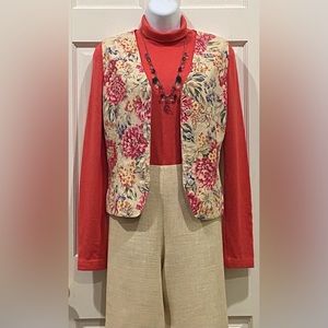 Ralph Lauren black label oatmeal linen capris pants